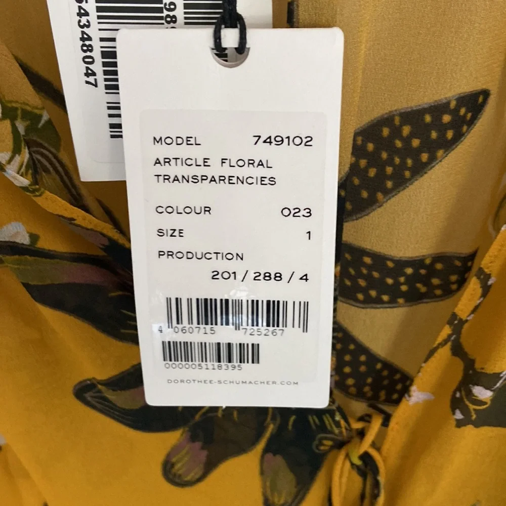 NWT Dorothee Schumacher Floral Transparencies silk top small size 1 - Picture 3 of 5